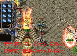 传奇游戏如何免费获得满级VIP特权?新手必看攻略解析 传奇游戏如何免费获得满级VIP特权?新手必看攻略解析