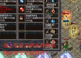 道士职业为何在传奇私服中备受玩家青睐? 道士职业为何在传奇私服中备受玩家青睐?