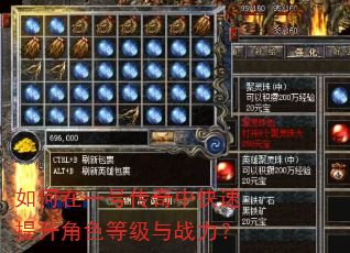 如何在一号传奇中快速提升角色等级与战力? 如何在一号传奇中快速提升角色等级与战力?